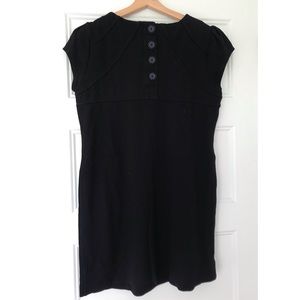 Deletta for Anthropologie Black Cap Sleeve Shift L
